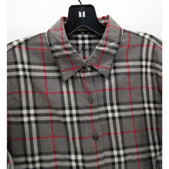 Foxcroft Shirt 8 Button Up Flannel Plaid Preppy Outdoor Collared Y2K - Picture 2 of 10